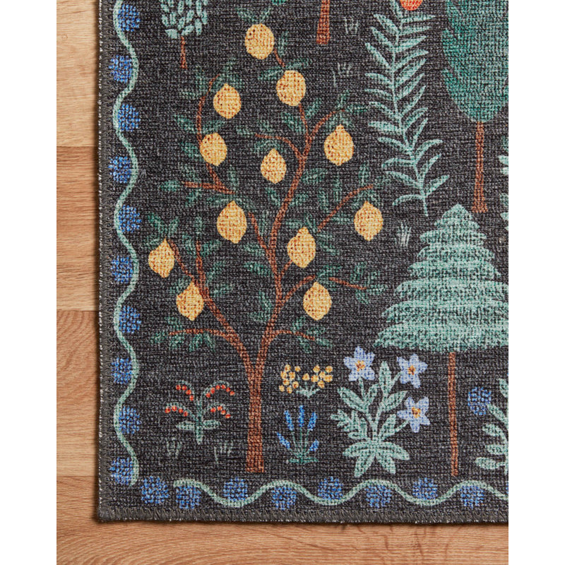 Rifle Paper Co. x Loloi Menagerie MEN02 Forest Black Rug & Reviews